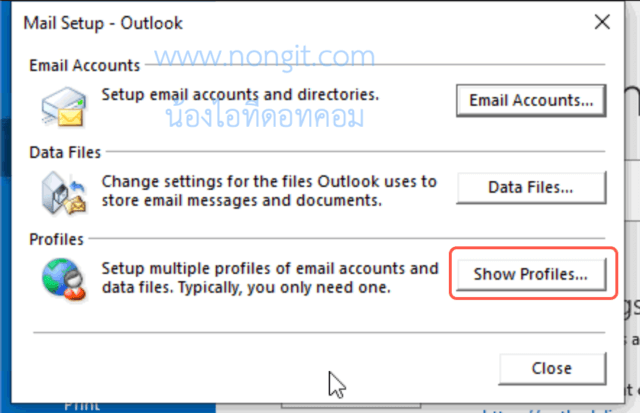 Mail settings Outlook การตั้งค่าจดหมาย