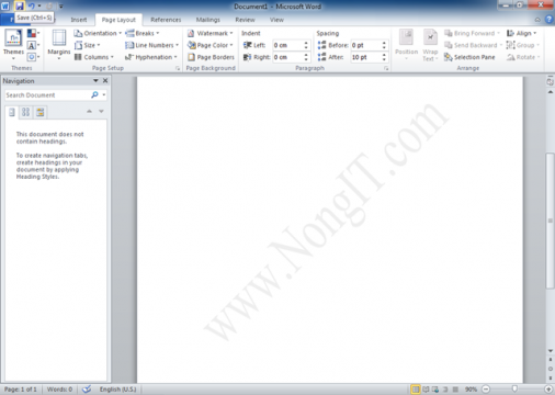 ตัวอย่างหน้าเอกสารใน Microsoft Word ที่มีลายน้ำแสดงอยู่ตรงกลางหน้าอย่างชัดเจน