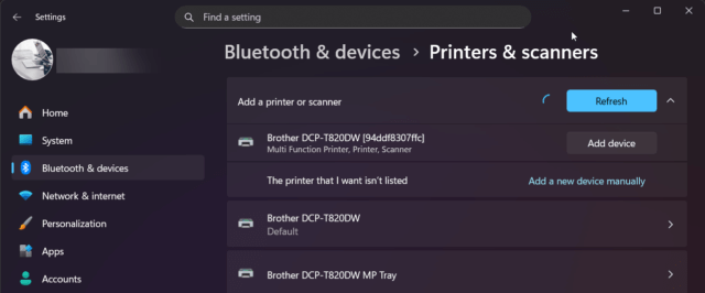 การเพิ่มเครื่องปริ้นเตอร์ผ่าน Settings ของ Windows 11 24H2