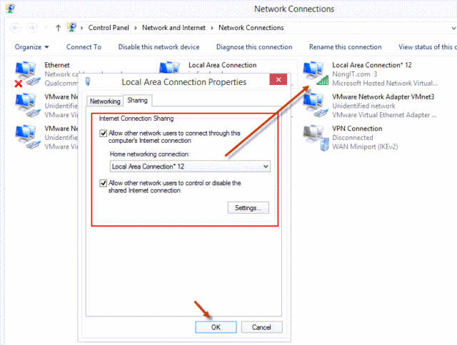 การตั้งค่า Internet Connection Sharing เพื่อแชร์เน็ตจากสาย LAN ออกเป็น WiFi