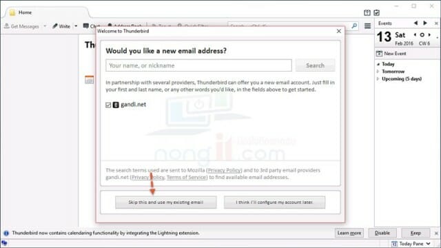 ตั้งค่า Hotmail ใน thunderbird