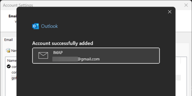 การยืนยันตัวตนผ่าน Google OAuth เมื่อตั้งค่าบัญชี IMAP ใน Outlook