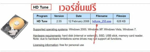 ดาวนโหลด hd tune ฟรี