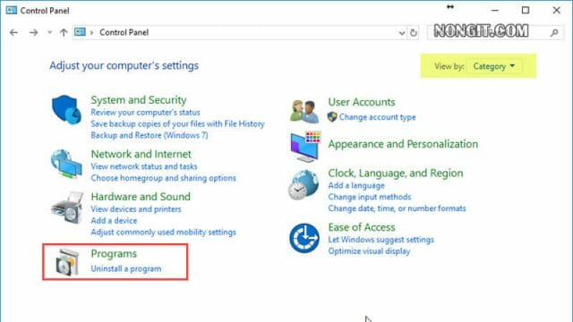 วิธีลบโปรแกรมใน Control panel