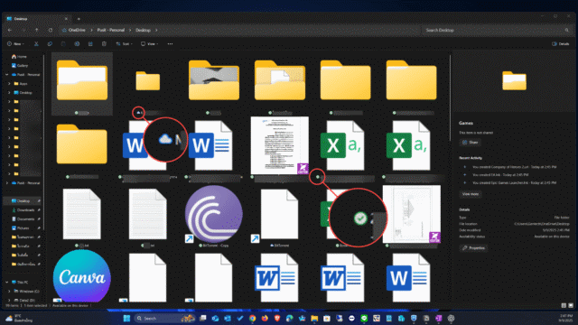 ตรวจสอบสถานะการซิงค์ไฟล์ OneDrive ผ่านไอคอนต่างๆ ใน File Explorer