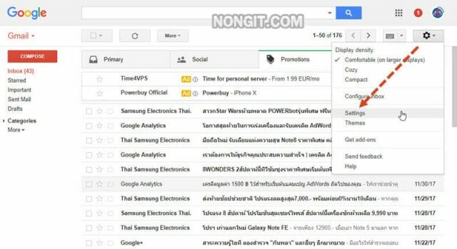 Settings Gmail
