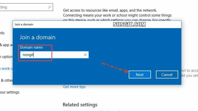 รูปตัวอย่างที่สี่ วิธีการ Join Domain Windows 10