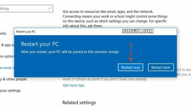 รูปตัวอย่างที่เจ็ด วิธีการ Join Domain Windows 10