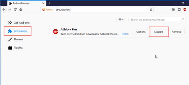 วิธีปิด adblock firefox