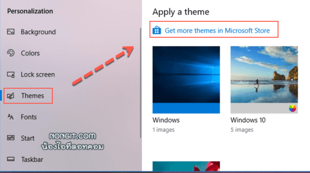 Get more themes in Microsoft Store