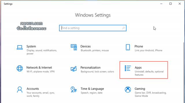 Windows Settings - Apps