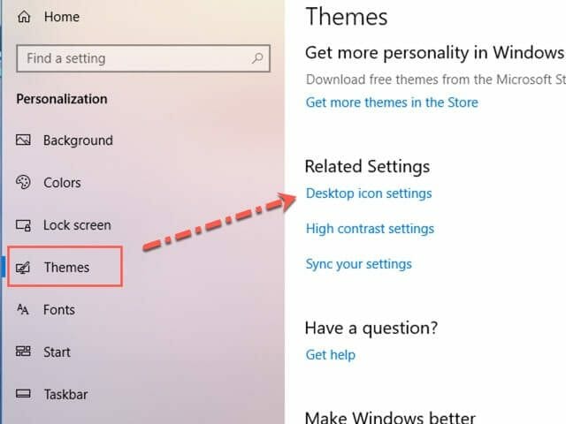 Desktop icon settings