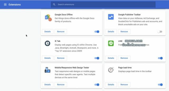 วิธีลบปลั๊กอิน Google Chrome