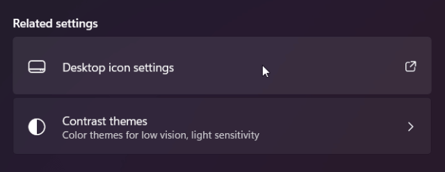 รูปหน้าจอเลือก Desktop icon settings