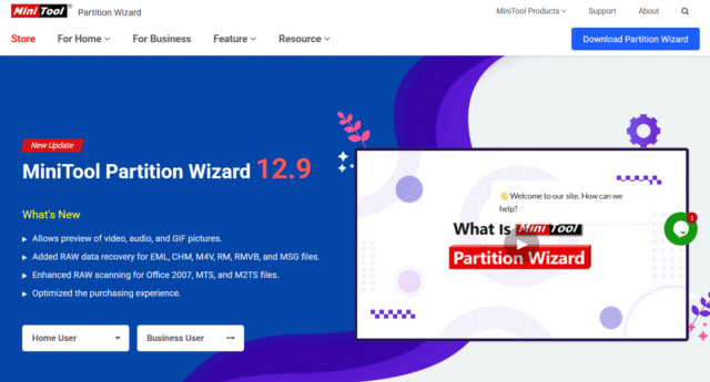 ดาวน์โหลด MiniTool Partition Wizard ฟรีได้ที่เว็บไซต์ทางการ