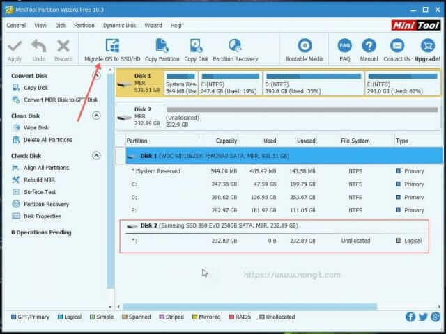 Migrate OS to SSD/HD