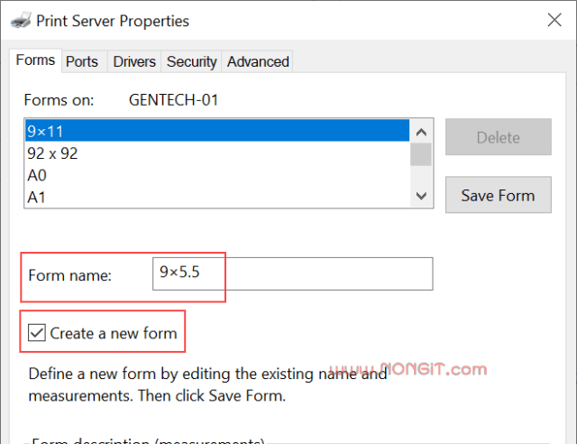 Print Server Properties