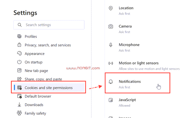 Cookies and site permissions Microsoft Edge