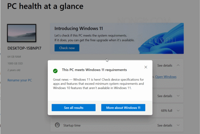 โปรแกรม PC Health Check กำลังตรวจสอบ สเปคขั้นต่ำ Windows 11 บนคอมพิวเตอร์