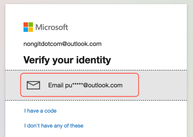 Verify your identity ของ microsoft