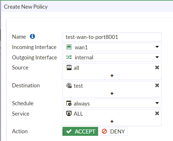 New a Firewall Policy