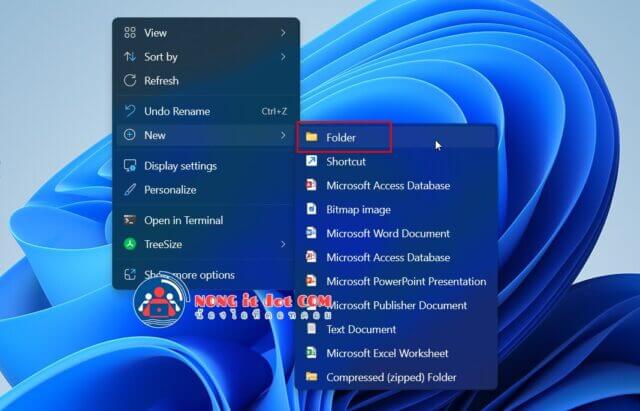 สร้าง folder ที่หน้าจอเก็บไอคอน desktop windows 11