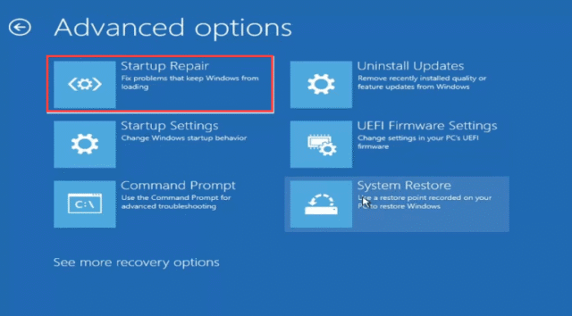 ใช้ Startup Repair เพื่อแก้ปัญหา windows 11 update ค้าง และบูตไม่เข้าสู่ระบบ