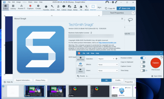 โลโก้ Snagit โปรแกรมอัดวิดีโอหน้าจอ Windows 11 สำหรับทำคู่มือ