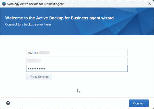 แผนภาพวิธีสํารองข้อมูลคอมพิวเตอร์ลง Synology NAS ด้วย Active Backup for Business Agent