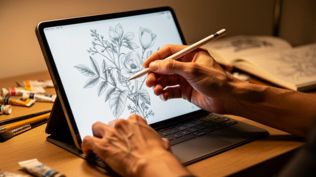 มืออาชีพใช้ Apple Pencil Pro วาดภาพบน iPad