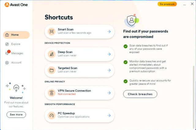 โปรแกรมสแกนไวรัสฟรี Avast One Essential พร้อมฟีเจอร์ VPN ฟรี