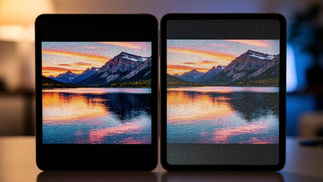 เปรียบเทียบจอ OLED และ LCD ของ iPad สองรุ่น